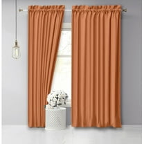 Vargottam Cotton Slub Peach Curtains 46 Inch Window Curtain 2-Panel Rod Pocket Living Room Drapes Curtain Set