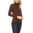 thumbnail image 2 of Women's Casual Solid Long Sleeve Fitted Turtleneck Sweater Top, 2 of 5