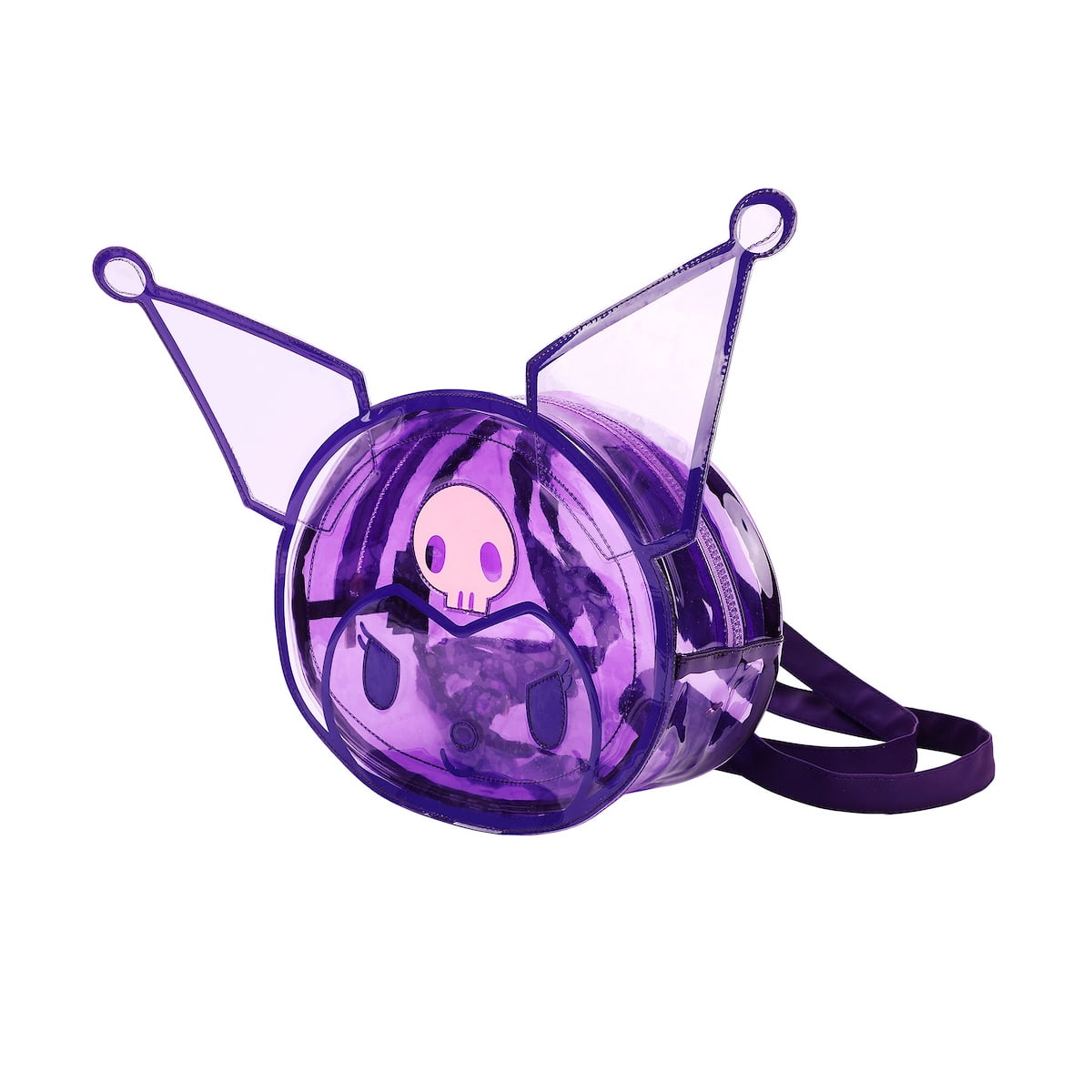 Kuromi Character Head Adult Clear Purple PVC “12 Mini 3D Backpack Zipper New Loungefly Sanrio Kuromi Pumpkin Mini Backpack – Circle Of  main image 2