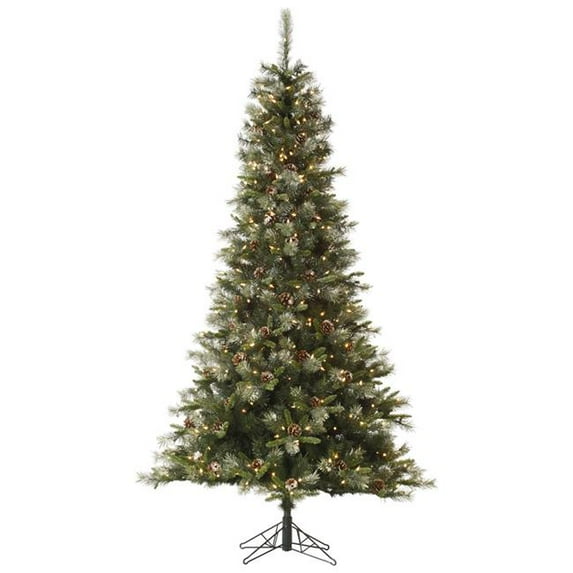 Iced Sonoma Spruce Christmas Tree with Clear Lights, 7.5 ft. x 48 in.