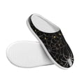 thumbnail image 3 of Daiia Spiderweb Bats And A Spider Print Women’s Fuzzy Slippers Memory Foam Lightweight House Shoes Cozy Loafer Flannel House Shoes-35/36, 3 of 7