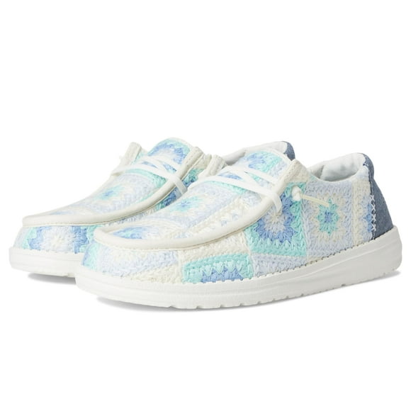 Zapatos HEYDUDE Wendy Cottage Crochet Azul Multi Talla 6 Mediano