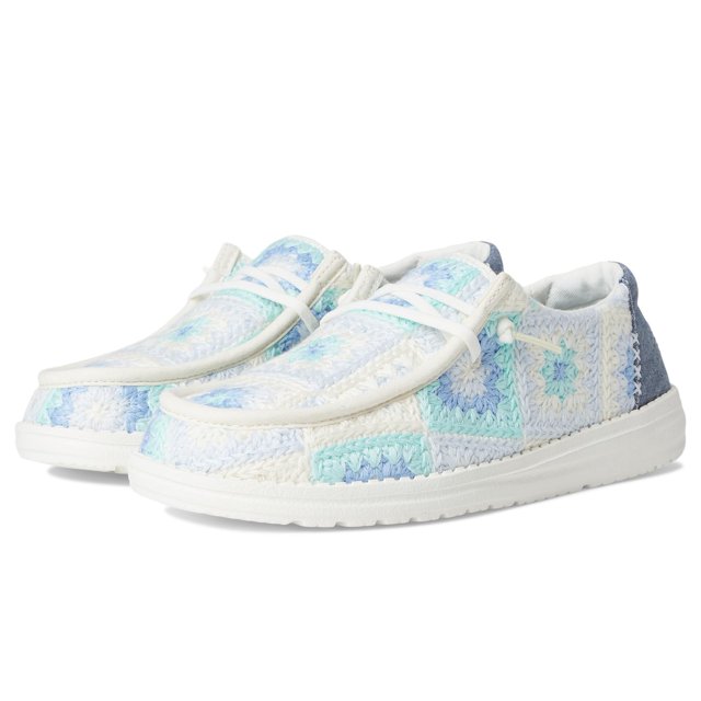 Zapatos HEYDUDE Wendy Cottage Crochet Azul Multi Talla 6 Mediano