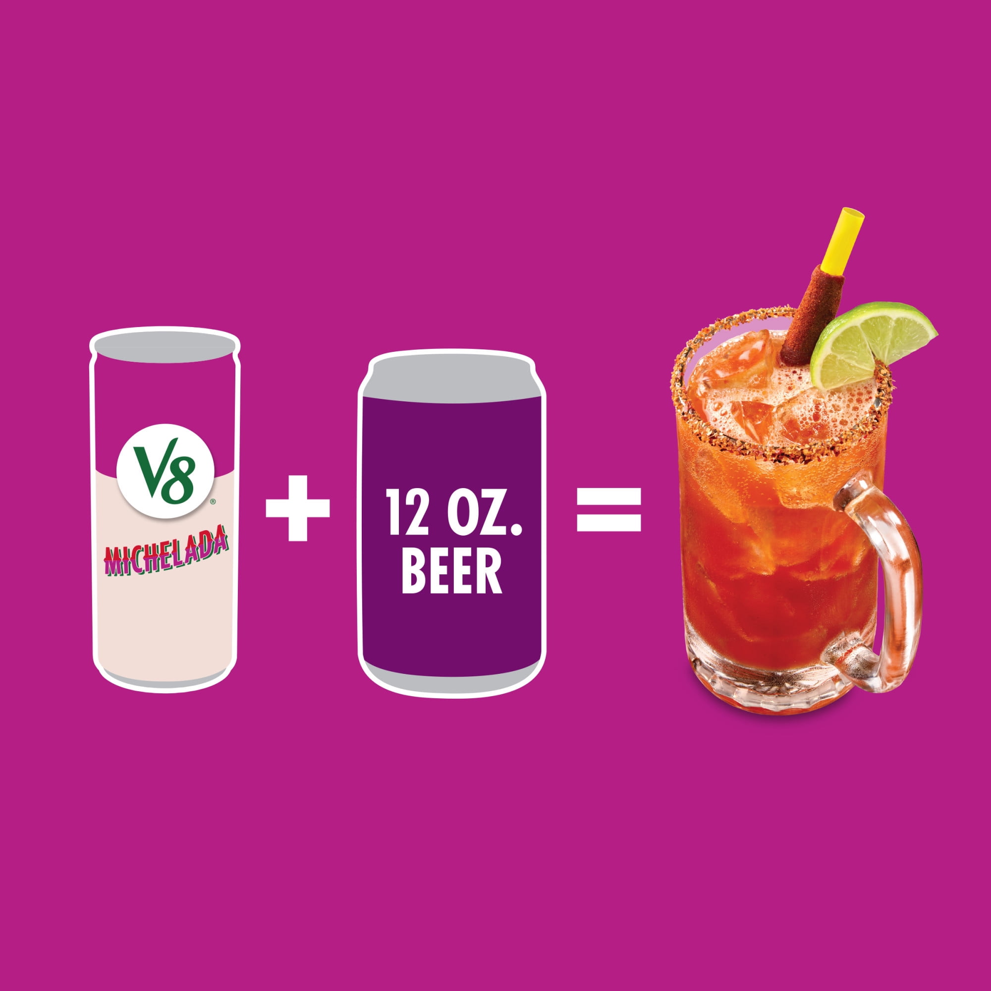 V8 Michelada Non-Alcoholic Drink Mix, 8 fl oz (6 Pack)
