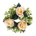 thumbnail image 2 of Valentine's Day Candle Rings Wreaths Artificial Rose Candle Rings Holder Christmas Floral Wreaths With Green Leaves Candlestick Garland Wreath for Wedding Party Home Table Centerpiece Decor, 2 of 7