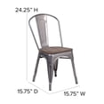 thumbnail image 4 of Bowery Hill Transitional Metal Stackable Dining Side Chair in Gray, 4 of 8