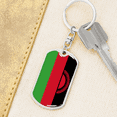 thumbnail image 6 of Malawi Flag Swivel Keychain Dog Tag Stainless Steel or 18k Gold, 6 of 10