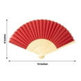 thumbnail image 3 of Efavormart 5 Pack Red  Asian Silk Folding Birthday Banquet Event Wedding Party Favor Fans, 3 of 5