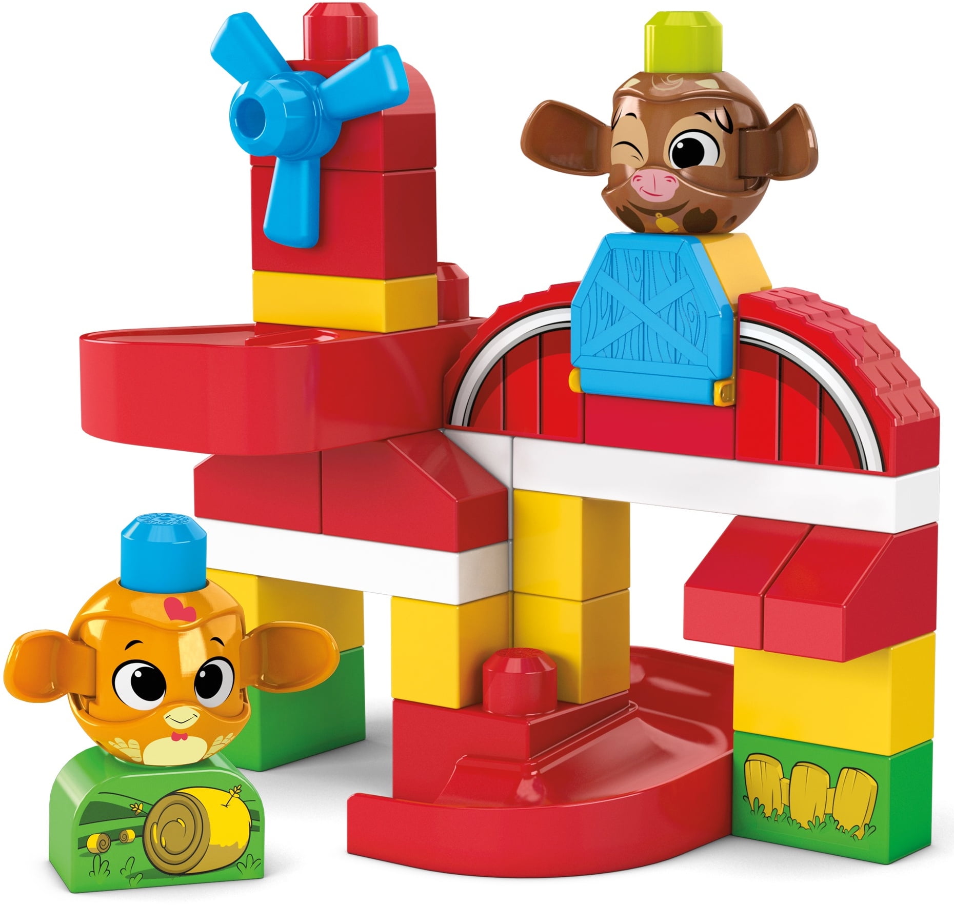 Mega Bloks Peek A Blocks Animal Farm with Big Building Blocks, Building  Toys for Toddler (35 Pieces) 