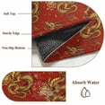 thumbnail image 6 of Red Chinese Dragon Round Area Rug 3Ft Washable Small Circle Rugs for Kitchen Entryway, Vintage Chic Flowers Leaf Textured Non-Slip Carpet Floor Mats Indoor Outdoor Carpet Runner Aesthetic Home Decor, 6 of 8