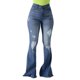 thumbnail image 1 of Pantalones de pierna ancha que combinan con todo para mujer, lavados, rasgados, elásticos, ajustados, acampanados a la cadera Fridja hfkajh103396, 1 of 7
