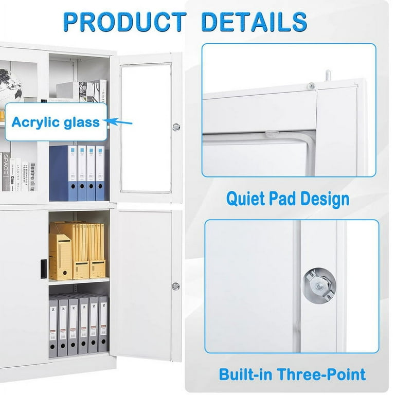 MIIIKO Big Wide Garage Utility Metal Cabinet with Lock