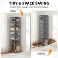 thumbnail image 4 of Hassch Rotating Shoe Rack Tower, 72.44" Vertical Spinning Shoe Display Lazy Susan Closet Organization, Revolving Storage Round Carousel for Handbags/Shoes (Gray), 4 of 10