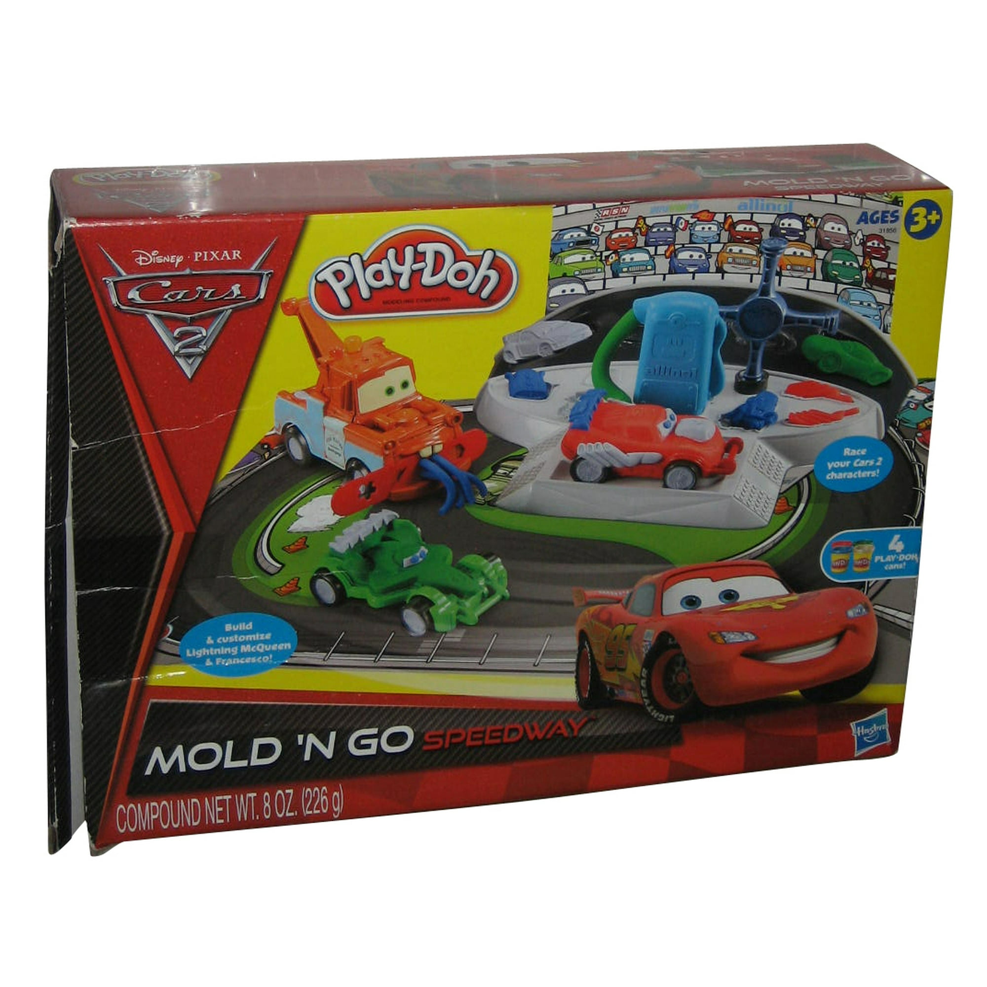 Disney Pixar Cars 2 Movie Play Doh Mold N Go Speedway Toy Set Walmart
