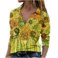 thumbnail image 1 of Tops de Mujer Elegante Blusa Casual Camisas de Manga Larga Otoño de Moda Cuello en V Estampado Floral Pullover Top Odeerbi ODB170569, 1 of 5