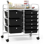 Veado 9 Drawers Rolling Cart, Classroom Organizers, Storage Cart with Wheels, for Teacher Office Home School Supplies Tool Craft Art Paper, Macaron Multicolor