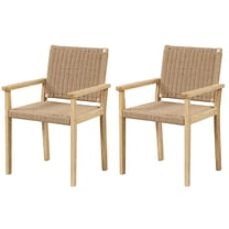Spaco Indoor Outdoor Wood Chair Set of 2, 2 Pieces Wood Chair with A Spacious Sitting Area and Comfortable Backrest, Wood Chair for Outdoor as Garden, Patio, Natural