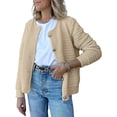 thumbnail image 1 of Sexy Dance Chandails pour Femmes Cardigan Boutonné Col Rond Cardigans Haut Doux Manches Longues Extérieur Kaki m, 1 of 2
