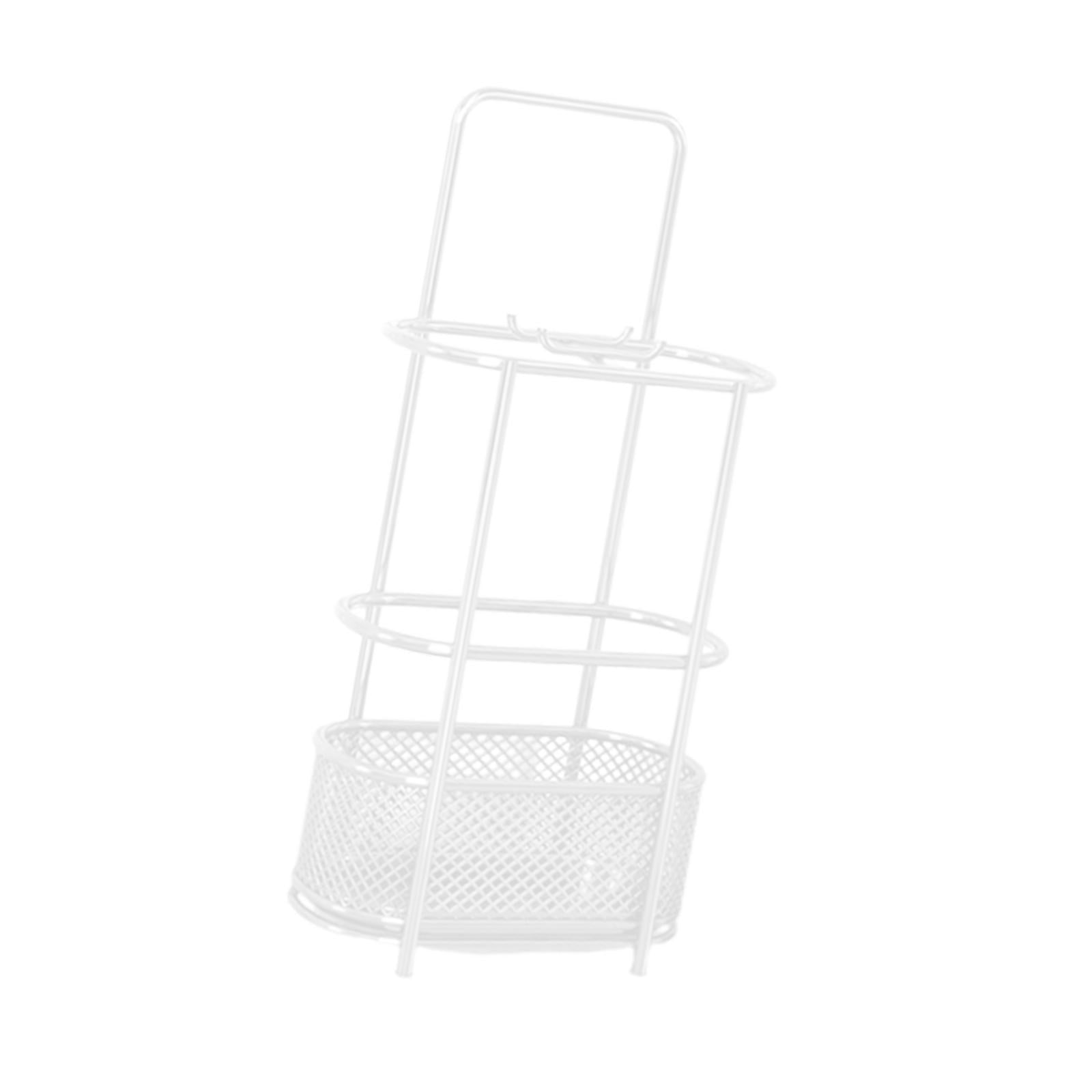 kowaku Umbrella Holder Rack Umbrella Drain Rack Sturdy with Drip Tray Convenient Storage Bin Umbrellas Organizer for Office Entrance White