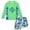 Green, variant on 2 Piece Boy's Swimsuit Set Long Sleeve Kids Rash Guard Bathing Suit Swimswear with Swim Trunks for 8-12Y