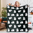 thumbnail image 3 of New Flannel Halloween Cute White Ghost Festival Shawl Blanket Nap Blanket, 3 of 4