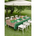 thumbnail image 3 of Outdoor Tablecloth with Umbrella Hole and Zipper, Saint Patrick's Day Rectangle Table Cloth 60x120 Inch Waterproof Tablecloth, Luck Leaves Car Brown Wooden Plaid Picnic Table Cover for Patio Camping, 3 of 7