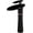 Black Patina, variant on Waterfall Basin Mixer Tap, Hot and Cold Water Bathroom Sink Taps, Brass, Waterfall Spout Single Handle Bathroom Taps Mixer Faucet High, Black