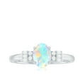 thumbnail image 4 of Rosec Jewels Ethiopian Opal Engagement Ring for Women - Natural Opal Diamond Ring - 5X7 mm Oval - AAA Quality, 18K White Gold, US 4.00, 4 of 10