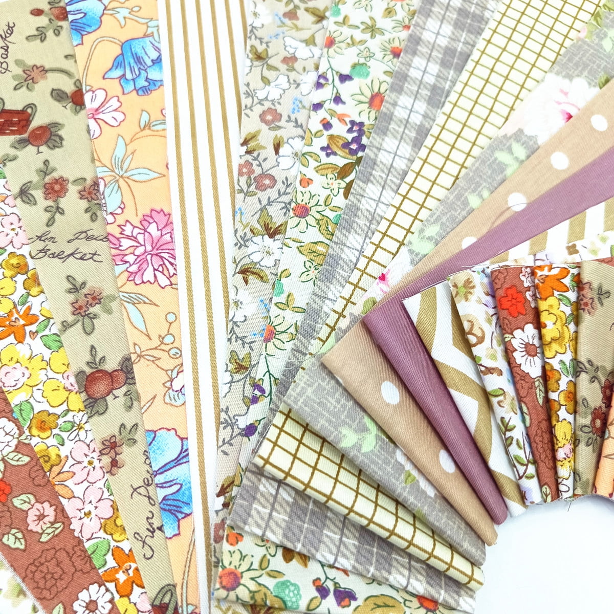 80 Pcs Jelly Roll Fabric Strips for Quilting Fabric, Sewing Supplies & DIY Crafts-2.6 Inch Precut Cotton Fabric Bundles, Perfect for Quilt Projects,Floral Patchwork Brown