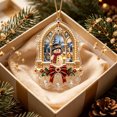 thumbnail image 2 of Cheapark 2D Flat Acrylic Christmas Snowman Hanging Ornament Lightweight Tree Pendant for Xmas Tree Holiday Home Party Decor Gift, 2 of 7