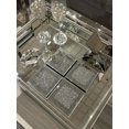 thumbnail image 3 of Glass Coasters for Drinks, Set of 4, Diamond Decor, Silver Crystal Coaster, Mirrored Elegant, Fancy, Glam, for Home Kitchen Table Bar Accessories, Square (4" x 4"), 3 of 6