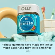 (3 pack) OLLY Goodbye Stress Gummy, Stress Support, GABA, L-Theanine, Lemon Balm, Chamomile, Berry, 42 Count