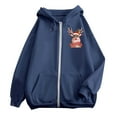 thumbnail image 4 of WILLBEST Sudadera de Mujer Ladies' Christmas Printed Zipper Long Sleeved Pocket Drawstring Casual Hooded Sweatshirt 2134 Grande, 4 of 8