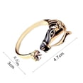 thumbnail image 4 of rygai Women Horse Head Shiny Rhinestone Adjustable Open Finger Ring Jewelry-Golden, 4 of 6