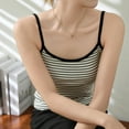 thumbnail image 6 of Women's Camisoles Fashion Striped Sleeveless Cami Tops Soft Cotton Base Undershirts Tanks Casual Summer Clothes for Women (S, White), 6 of 7