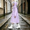 thumbnail image 4 of ATOGUTA Rain Jacket Kids Lightweight Raincoat Waterproof with Hood Protective Poncho Jacket Pockets Purple, 4 of 8
