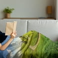 thumbnail image 3 of Landscape Soft Flannel Fleece Throw Blanket, Hillside Meadows Cloudy Sky Fence near the Road with Fir Trees on Both Sides, Cozy Plush for Indoor and Outdoor Use, 50" x 60", Green Blue, by Ambesonne, 3 of 5