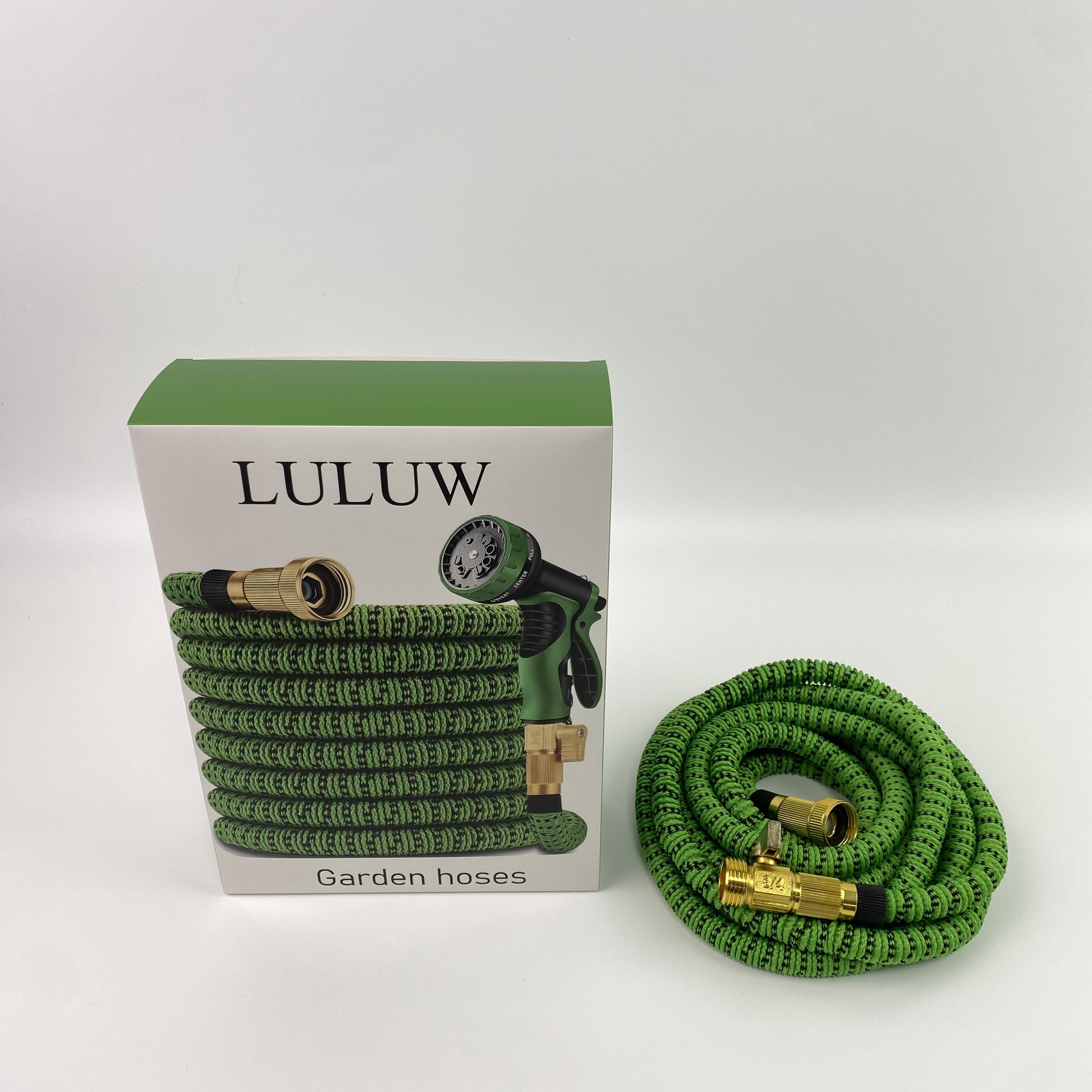 LULUW Garden hoses,Expandable Garden Hose 75 ft  - Lightweight, Durable, Flexible, 75 feet Expanding Garden Hose(Green Black)