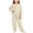Brown, variant on Cethrio Girls' Knitted Pajama Sets, 3/4 Sleeve Crew Neck Fashion Casual Kids' Sleepwear Beige Size 6