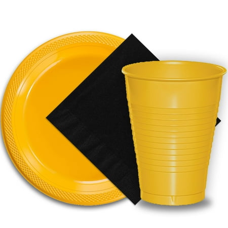 50 Yellow Plastic Plates (9