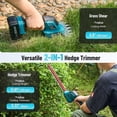 thumbnail image 5 of Seesii 3-in-1 Cordless Pole Hedge Trimmer 16ft Reach 21V Electric Hedge & Grass Trimmer ,2*4.0Ah Rechargeable Batteries, 5 of 10