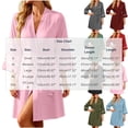 thumbnail image 4 of AnuYalue Bathrobe for Women Trendy V Neck Soft Nightgown 3/4 Sleeve Sleepwear Quick Dry Robes Home Wear, 4 of 8