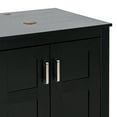 thumbnail image 6 of FULLWATT 24 Inches Traditional Bathroom Vanity Set in Black Finish, Single Bathroom Vanity with Top and 2-Door Cabinet, Brown Glass Sink Top with Single Faucet Hole, 6 of 11