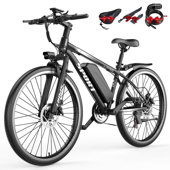KAZEFLOW 26‑Inch Adult Electric Mountain Bike, 750W Peak Power Motor, Up to 20 MPH, 48V 10AH Removable Battery, 65 Miles Max Range, UL 2849 Certified, Black,Class 2