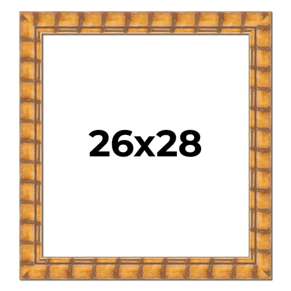 26x28 Frame Beige Real Wood Picture Frame Width 3 inches | Interior Frame Depth 0.5 inches |