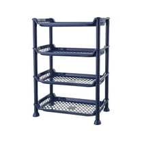 Gallickan 4-Tier Storage Rack, Multi Layer Bathroom and Kitchen Organizer, Desktop Standing Shelf for Countertop Space Saving, Blue
