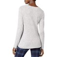 thumbnail image 2 of maison Jules Womens Lace Trim Knit Blouse, Grey, XX-Large, 2 of 2