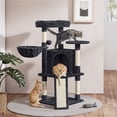 thumbnail image 2 of Yaheetech 42inch Cat Tree with Condo Basket Perch Platform, Black, 2 of 8