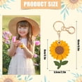 thumbnail image 2 of Sunflower Keychain Compatible with AirTag, Cute Leather Keychain Holder Flower Keyring Cover Leather Sunflower Keychain Case Sunflower Keychain Charm for Wallet Key Chain Accessories, 2 of 7