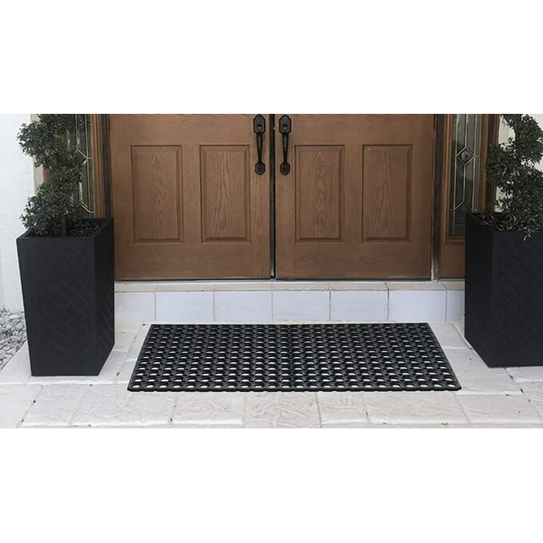 A1HC Rubber Grill Indoor/Outdoor Large Double Door Doormat, 19.6
